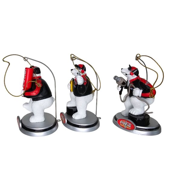 Coca-Cola Polar Bear Holiday Ornaments With Accessories Limited Edition 1990s - Picture 3 of 7